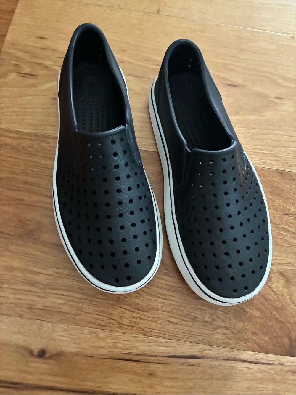 Native Men's Black Slip-On Perforated Casual Shoes